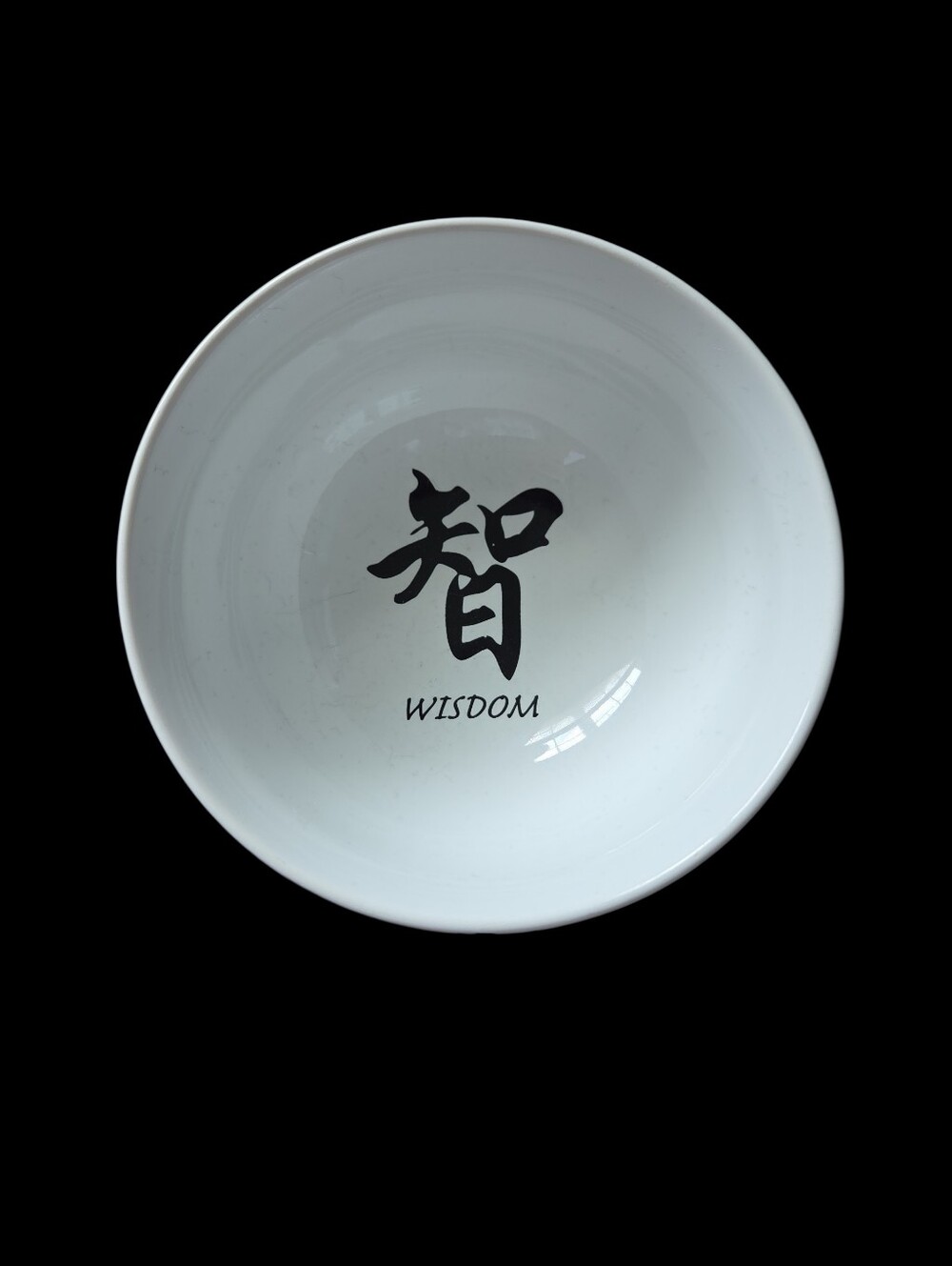 Coventry Fine China Zen Bamboo Wisdom Porcelain Rice Soup Bowl White Black